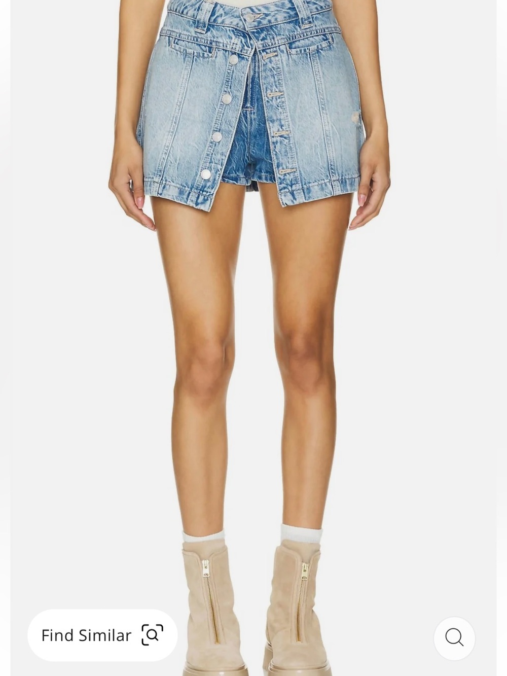 Free People Midnight Sun Denim Skort Skirt In Medium Wash 27